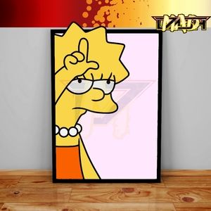 Custom Lisa Simpson Loser Aesthetic Poster, Cartoon Minimal Design Poster Print